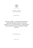 Spolne razlike u učinkovitosti liječenja velikoga depresivnoga poremećaja repetitivnom transkranijskom magnetskom stimulacijom pomoću zavojnice oblika osmice 