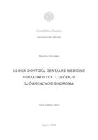 Uloga doktora dentalne medicine u dijagnostici i liječenju Sjögrenovog sindroma