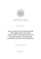 Povezanost čimbenika upale i kliničke slike u bolesnika sa shizofrenijom, depresivnim ili bipolarnim poremećajem
