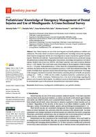 Pediatricians’ Knowledge of Emergency Management of Dental Injuries and Use of Mouthguards: A Cross-Sectional Survey