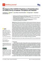 The Impact of the COVID-19 Pandemic on Dental Education: An Online Survey of Students’ Perceptions and Attitudes