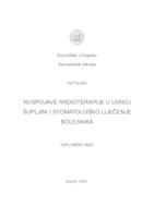 Nuspojave radioterapije u usnoj šupljini i stomatološko liječenje bolesnika