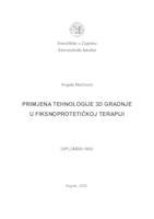 Primjena tehnologije 3D gradnje u fiksnoprotetičkoj terapiji