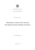 Promjene u usnoj šupljini kod bolesnika na biološkom liječenju