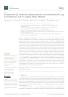 Comparison of Tooth Size Measurements in Orthodontics Using Conventional and 3D Digital Study Models
