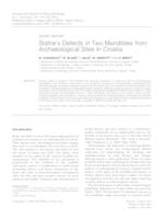 Stafne's defects in two mandibles from archaeological sites in Croatia