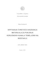 Ispitivanje čvrstoće svezivanja materijala za punjenje korijenskih kanala temeljenih na biostaklu