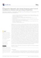 Postoperative Morbidity after Dental Treatment under General Anesthesia in Children with and without Disabilities