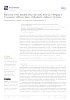 Influence of the Bracket Material on the Post-Cure Degree of Conversion of Resin-Based Orthodontic Adhesive Systems