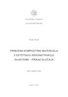 Primjena kompozitnih materijala u estetskoj rekonstrukciji dijastema - prikaz slučaja