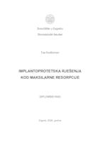 Implantoprotetska rješenja kod maksilarne resorpcije