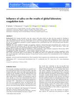 Influence of saliva on the results of global laboratory coagulation tests