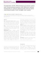 Comparison of the effectiveness of various rotary and reciprocating systems with different surface treatments to remove gutta‐percha and an epoxy resin‐based sealer from straight root canals