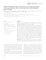 Effect of Different Laser Treatments on the Bond Strength of Intracanal Fiber Posts Cemented with a Self‐Adhesive Resin Cement