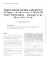 Raman Spectroscopic Assessment of Degree of Conversion of Bulk-Fill Resin Composites – Changes at 24 Hours Post Cure