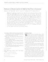 Indicators of Dental Anxiety in Children Just Prior to Treatment