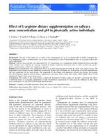 Effect of L-arginine dietary supplementation on salivary urea concentration and pH in physically active individuals