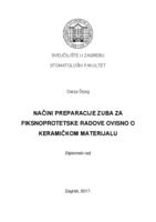 Načini preparacije zuba za fiksnoprotetske radove ovisno o keramičkom materijalu