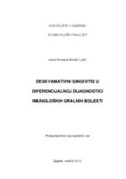 Deskvamativni gingivitis u diferencijalnoj dijagnostici imunoloških oralnih bolesti
