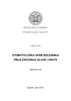 Stomatološka skrb bolesnika prije zračenja glave i vrata