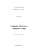 Proteomska istraživanja parodontnih bolesti