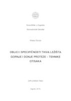 Oblici i specifičnosti tkiva ležišta gornje i donje proteze - tehnike otisaka