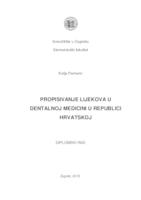 Propisivanje lijekova u dentalnoj medicini u Republici Hrvatskoj