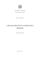 Lokalni anestetici u dentalnoj medicini