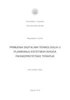 Primjena digitalnih tehnologija u planiranju estetskih ishoda fiksnoprotetske terapije