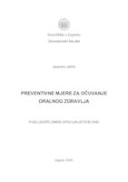 Preventivne mjere za očuvanje oralnog zdravlja