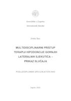 Multidisciplinarni pristup terapiji hipodoncije gornjih lateralnih sjekutića - prikaz slučaja