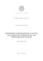 Usporedba parodontnoga statusa pacijenata na hemodijalizi i na peritonejskoj dijalizi