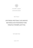 Upotreba proteina caklinskog matriksa kod regenerativne terapije periimplantitisa