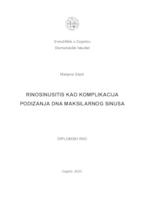 Rinosinusitis kao komplikacija podizanja dna maksilarnog sinusa