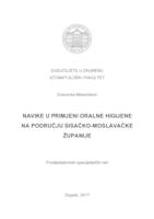 Navike u primjeni oralne higijene na području sisačko-moslavačke županije