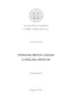 Primjena mekog lasera u oralnoj medicini