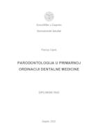 prikaz prve stranice dokumenta Parodontologija u primarnoj ordinaciji dentalne medicine