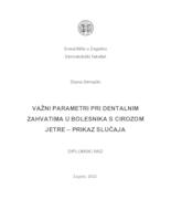 prikaz prve stranice dokumenta Važni parametri pri dentalnim zahvatima u bolesnika s cirozom jetre - prikaz slučaja