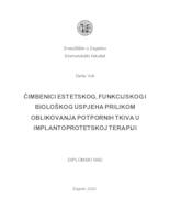 prikaz prve stranice dokumenta Čimbenici estetskog, funkcijskog i biološkog uspjeha prilikom oblikovanja potpornih tkiva u implantoprotetskoj terapiji