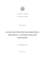 prikaz prve stranice dokumenta Uloga doktora dentalne medicine u prevenciji i liječenju oralnog karcinoma