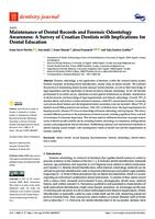 prikaz prve stranice dokumenta Maintenance of Dental Records and Forensic Odontology Awareness: A Survey of Croatian Dentists with Implications for Dental Education