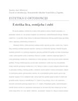 prikaz prve stranice dokumenta Estetika u ortodonciji