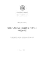 prikaz prve stranice dokumenta Monolitni nadomjesci u fiksnoj protetici