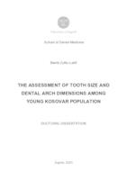 prikaz prve stranice dokumenta The assessment of tooth size and dental arch domensions among young Kosovar population