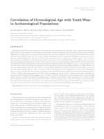 prikaz prve stranice dokumenta Correlation of Chronological Age with Tooth Wear in Archaeological Populations