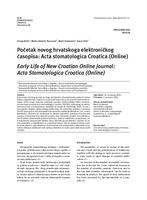 prikaz prve stranice dokumenta Početak novog hrvatskoga elektroničkog časopisa: Acta stomatologica Croatica (Online)