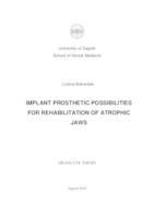 prikaz prve stranice dokumenta Implant prosthetic possibilities for rehabilitation of atrophic jaws