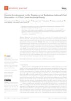 prikaz prve stranice dokumenta Dentist Involvement in the Treatment of Radiation-Induced Oral Mucositis—A Pilot Cross-Sectional Study
