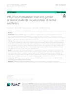 prikaz prve stranice dokumenta Influence of education level and gender of dental students on perception of dental aesthetics