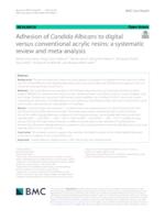 prikaz prve stranice dokumenta Adhesion of Candida Albicans to digital versus conventional acrylic resins: a systematic review and meta-analysis